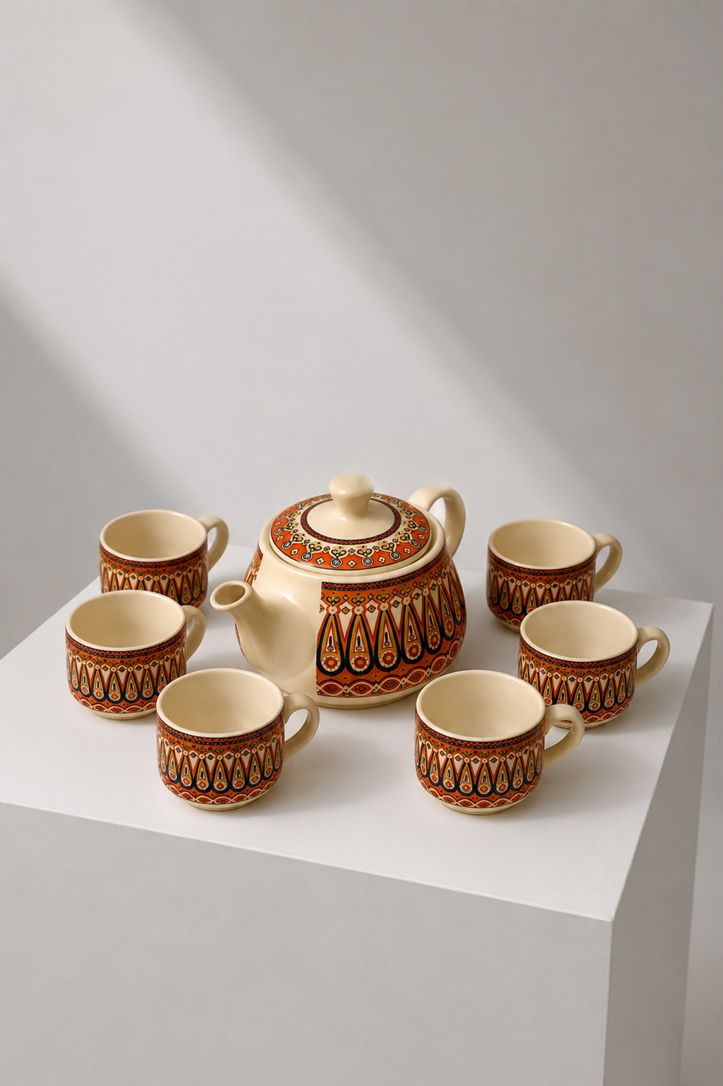 The Red Mughal Kettle & Cup Set