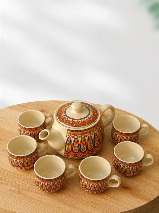 The Red Mughal Kettle & Cup Set