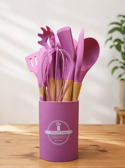 The Helpful 12-Piece Silicone Kitchen Utensil Set