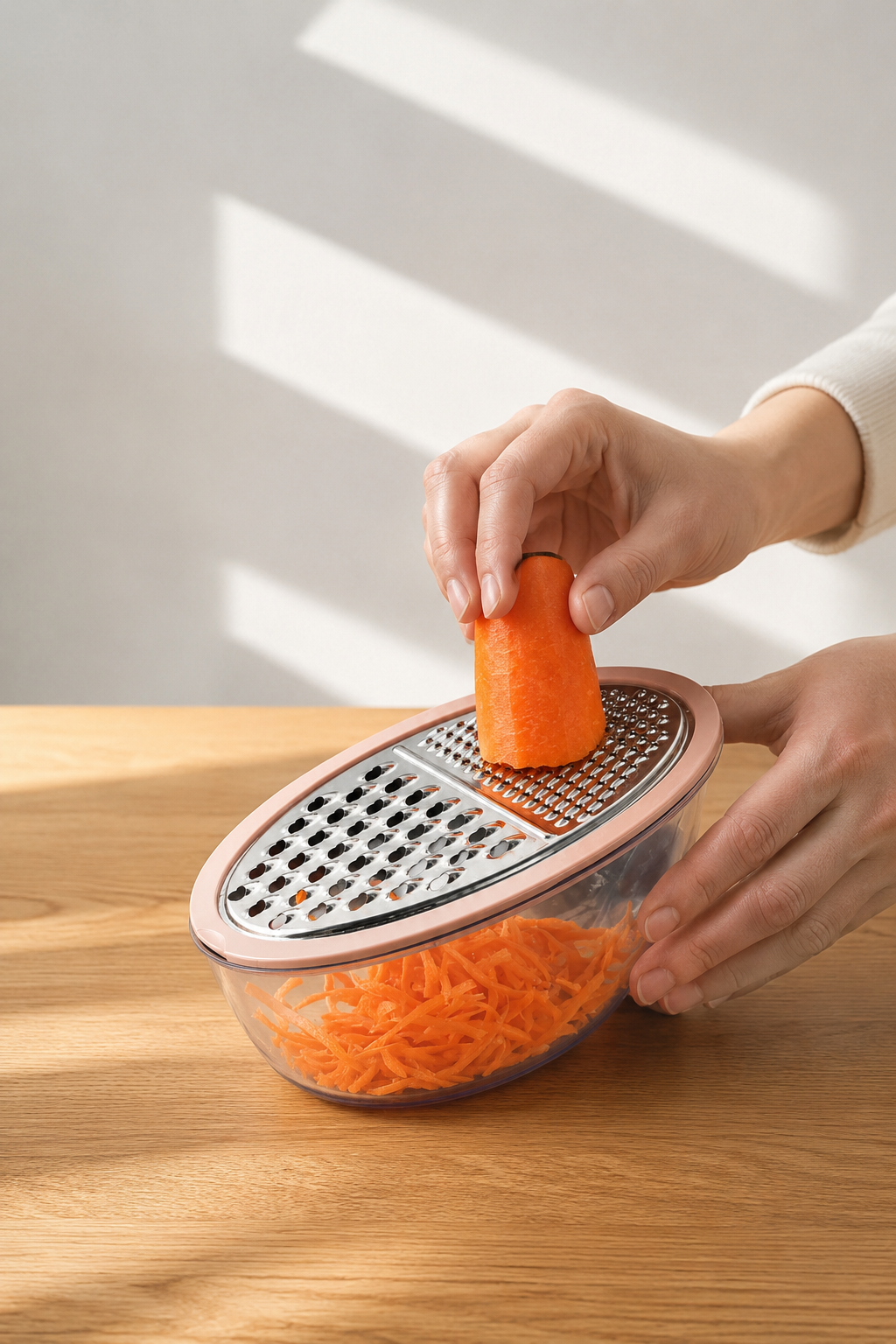 The Helpful 2-in-1 Steel Grater With Storage Bowl