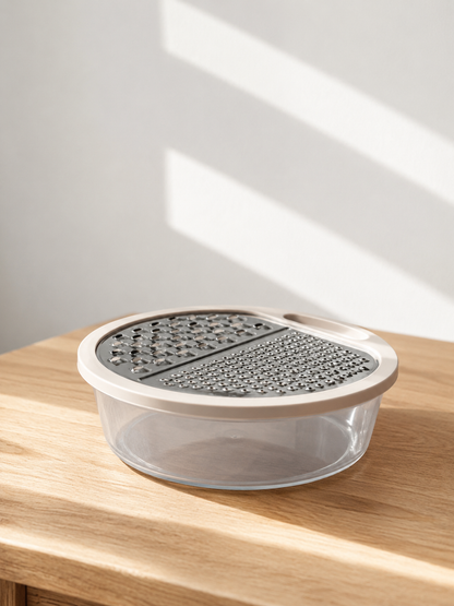 The Helpful 2-in-1 Steel Grater With Storage Bowl