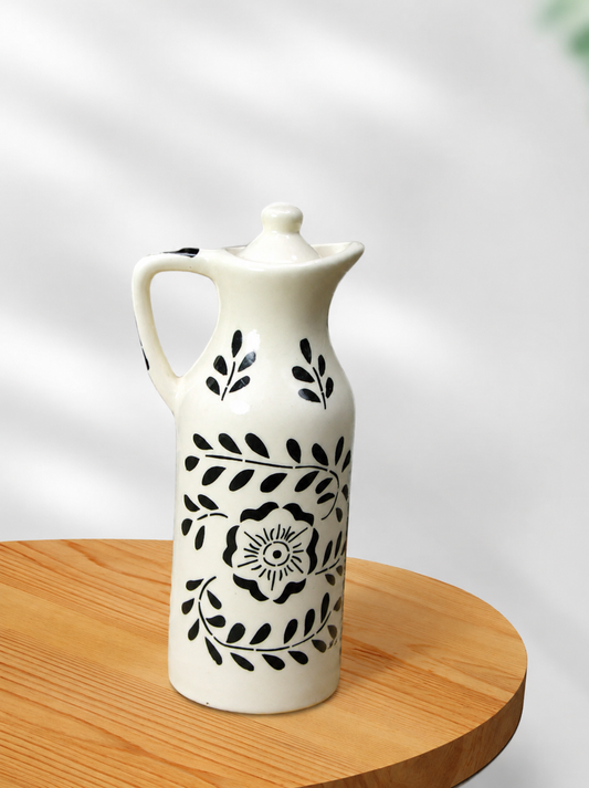 FLORAL CERAMIC OIL DISPENSER