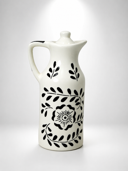 FLORAL CERAMIC OIL DISPENSER