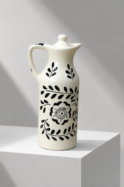 FLORAL CERAMIC OIL DISPENSER