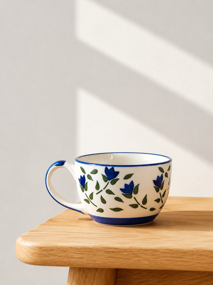 The Blue Bloom Khurja Soup Cup