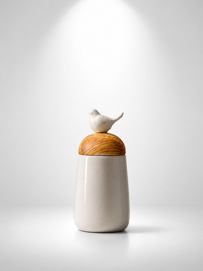 The Helpful Nordic Bird Ceramic Container 500ml