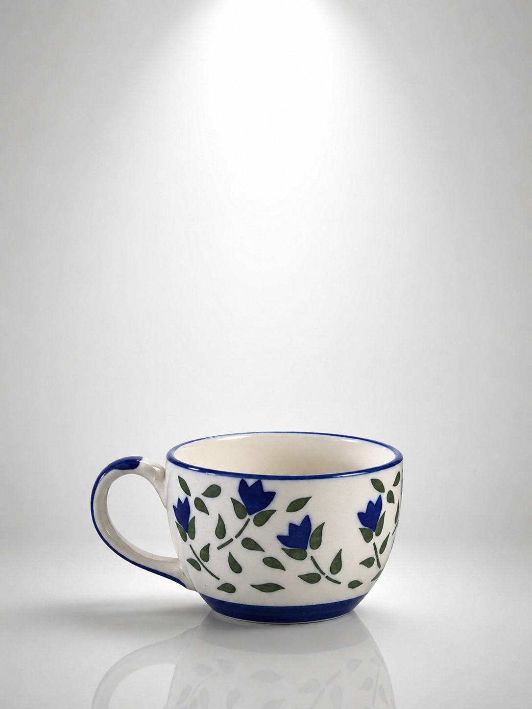 The Blue Bloom Khurja Soup Cup