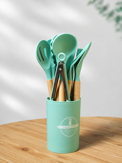 The Helpful 12-Piece Silicone Kitchen Utensil Set