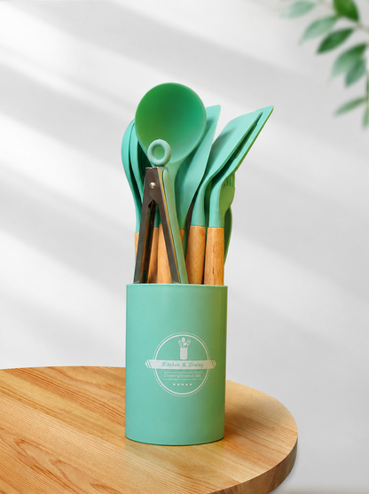 The Helpful 12-Piece Silicone Kitchen Utensil Set