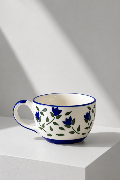 The Blue Bloom Khurja Soup Cup