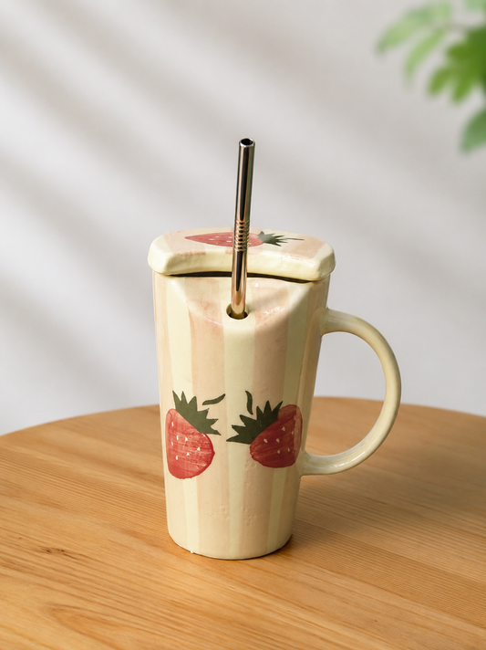 The Strawberry Mug with Lid & Straw
