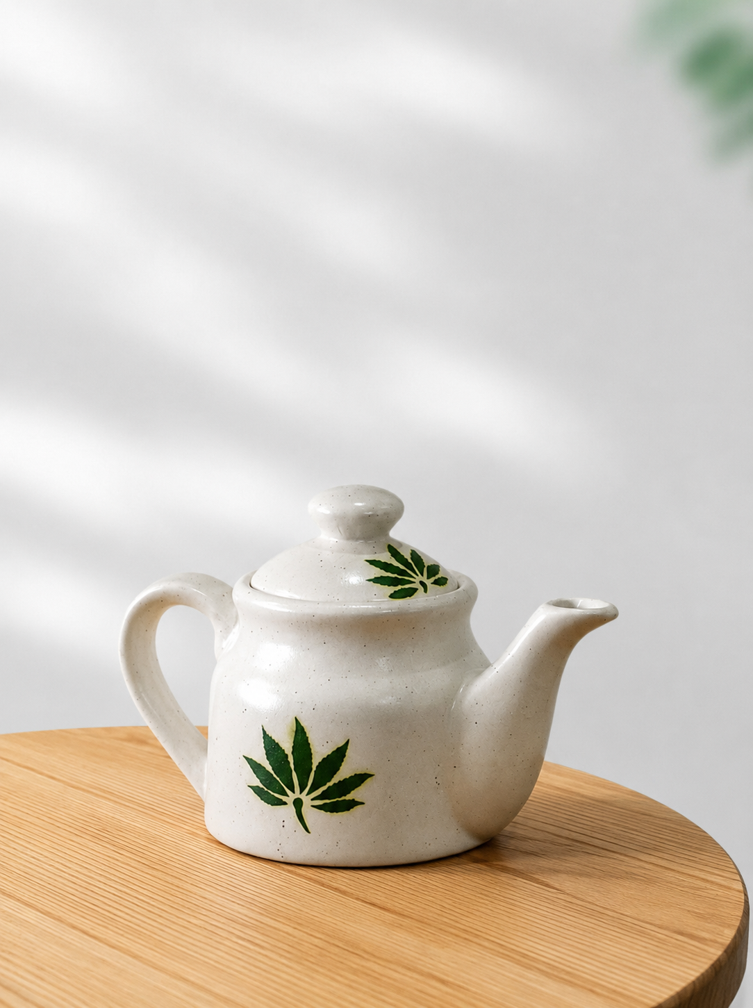 The Kerala Morning Serveware Ceramic Tea Kettle Set with 2 Cups (150ml), 1 Kettle (400ml) & 1 Tray