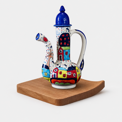 The Morning Hut Ceramic Surahi Pitcher With 4 Matching Glasses