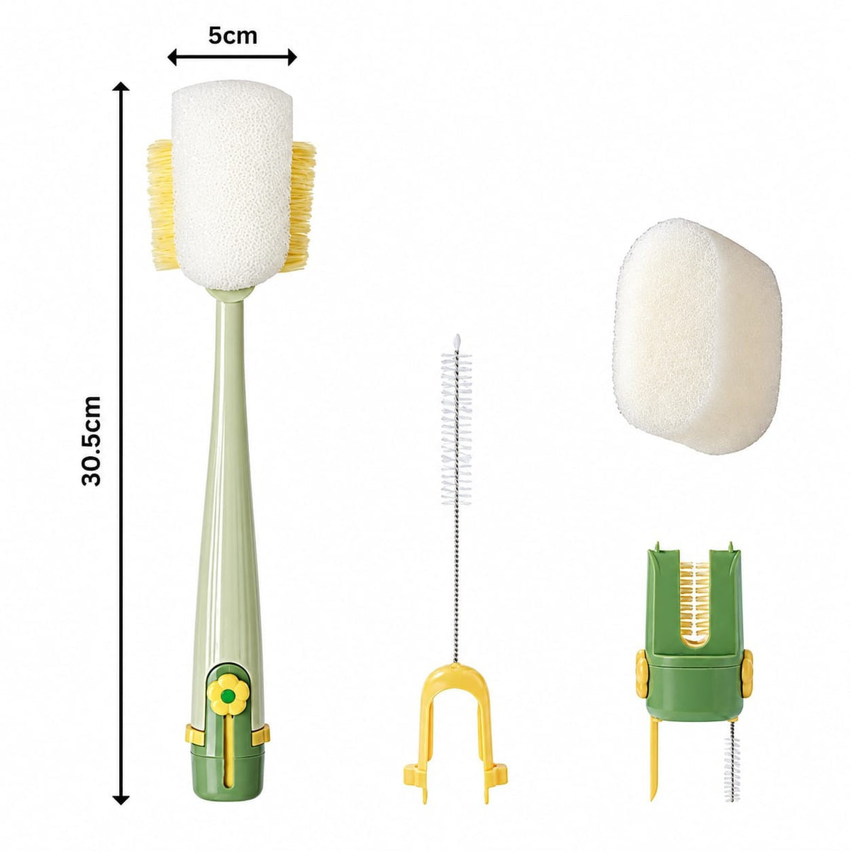 The Helpful 5-in-1 Bottle & Cup Cleaning Brush Set
