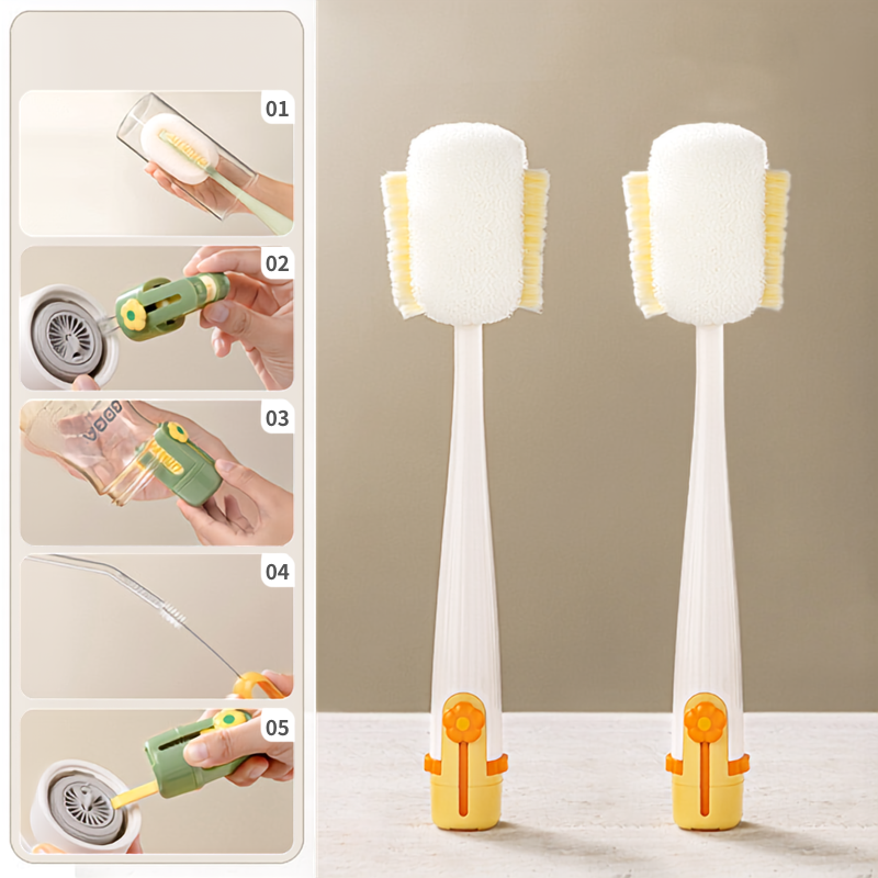 The Helpful 5-in-1 Bottle & Cup Cleaning Brush Set