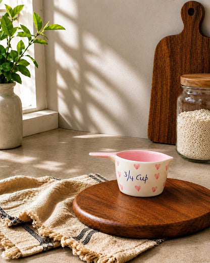 The Helpful Heart Print Ceramic Measuring Cups (Set of 4)