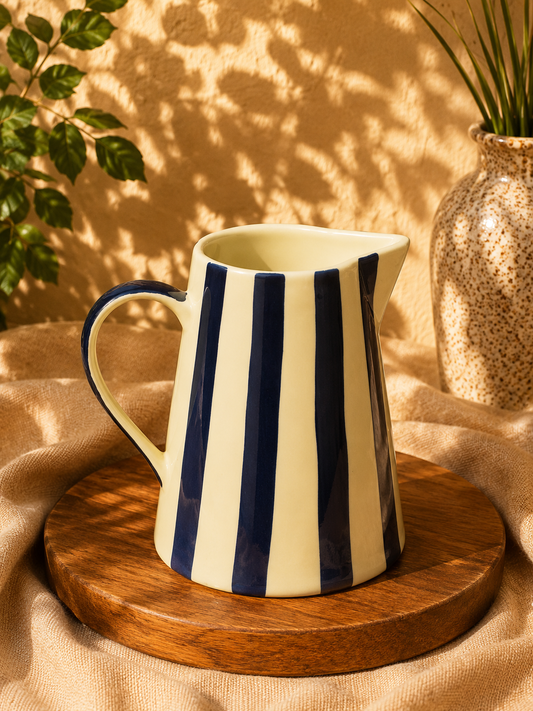 The Helpful Striped Ceramic Pitcher – 2.5L