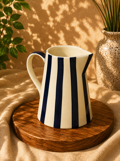 The Helpful Striped Ceramic Pitcher – 2.5L