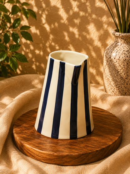 The Helpful Striped Ceramic Pitcher – 2.5L