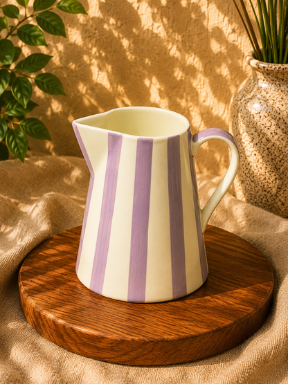 The Helpful Striped Ceramic Pitcher – 2.5L