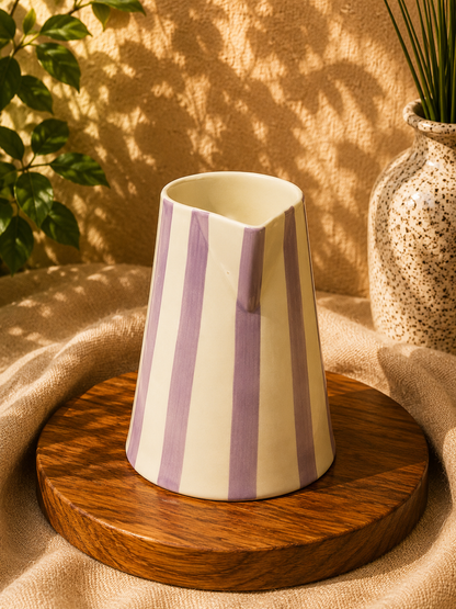 The Helpful Striped Ceramic Pitcher – 2.5L