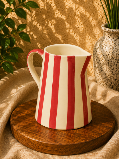 The Helpful Striped Ceramic Pitcher – 2.5L
