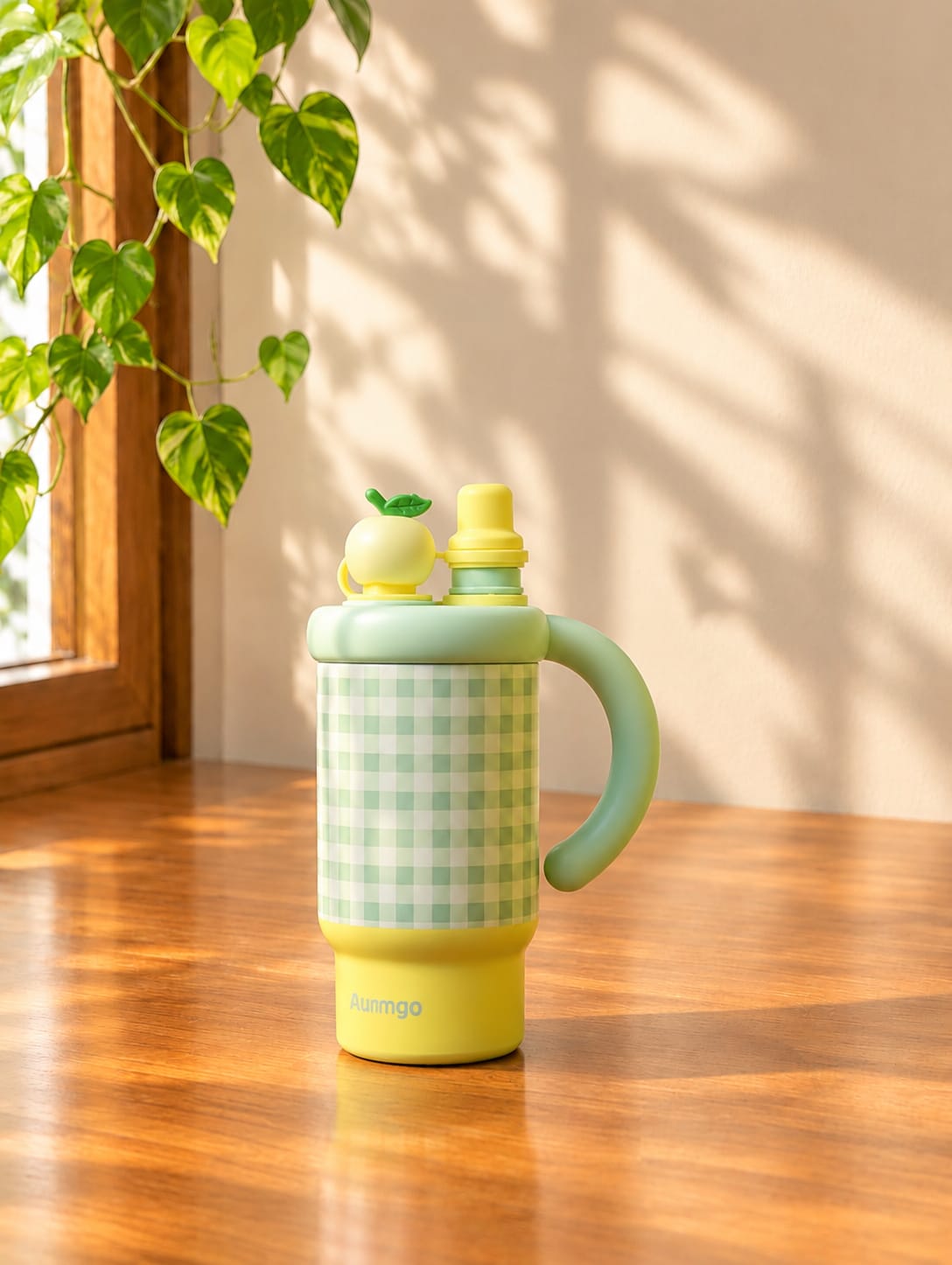 Gingham Tumbler with Straw, Handle & Infuser