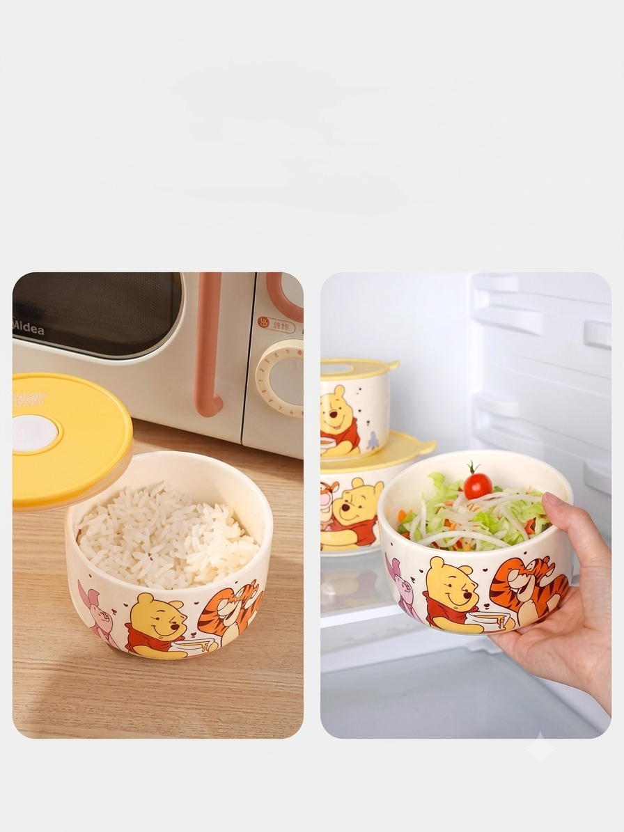 The Helpful Pooh & Friends Ceramic Bowl Set with Lids