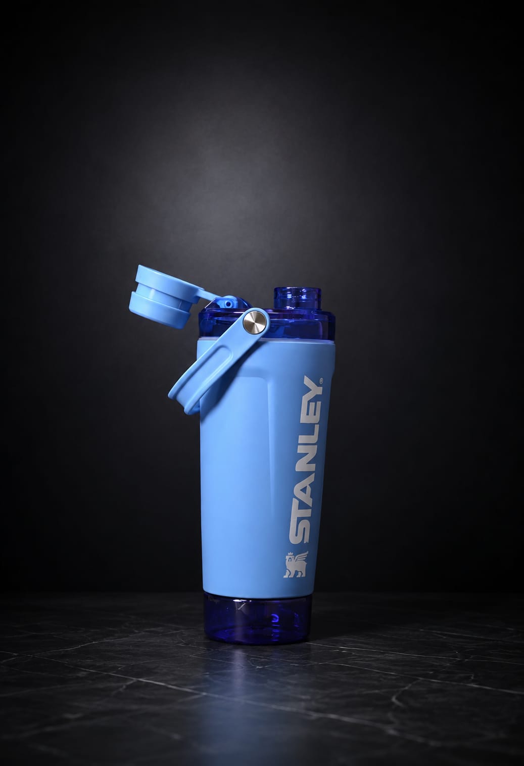 Stanley Protein Shaker Bottle – 590ML | Leak-Proof Gym Shaker with Built-in Powder Container