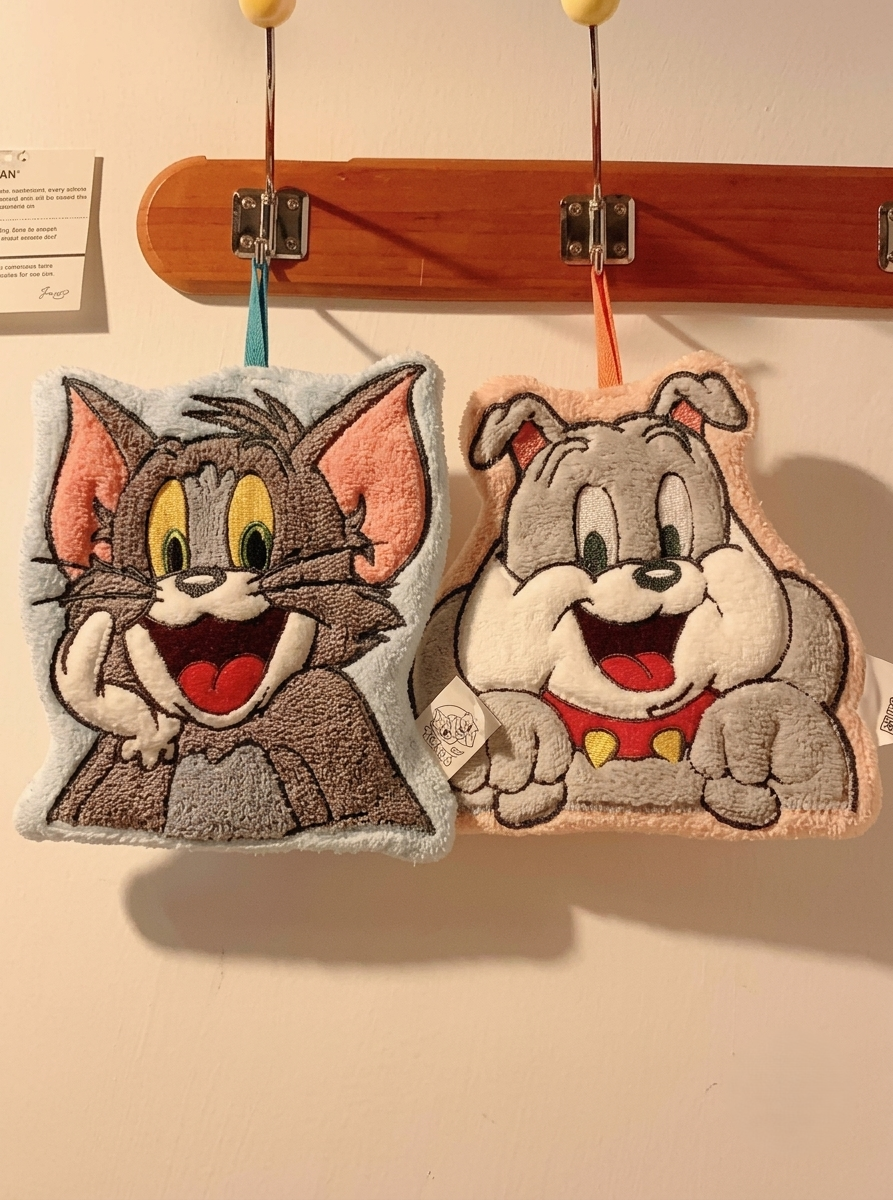 The Helpful Tom & Jerry Embroidered Hand Towel (Microfiber)