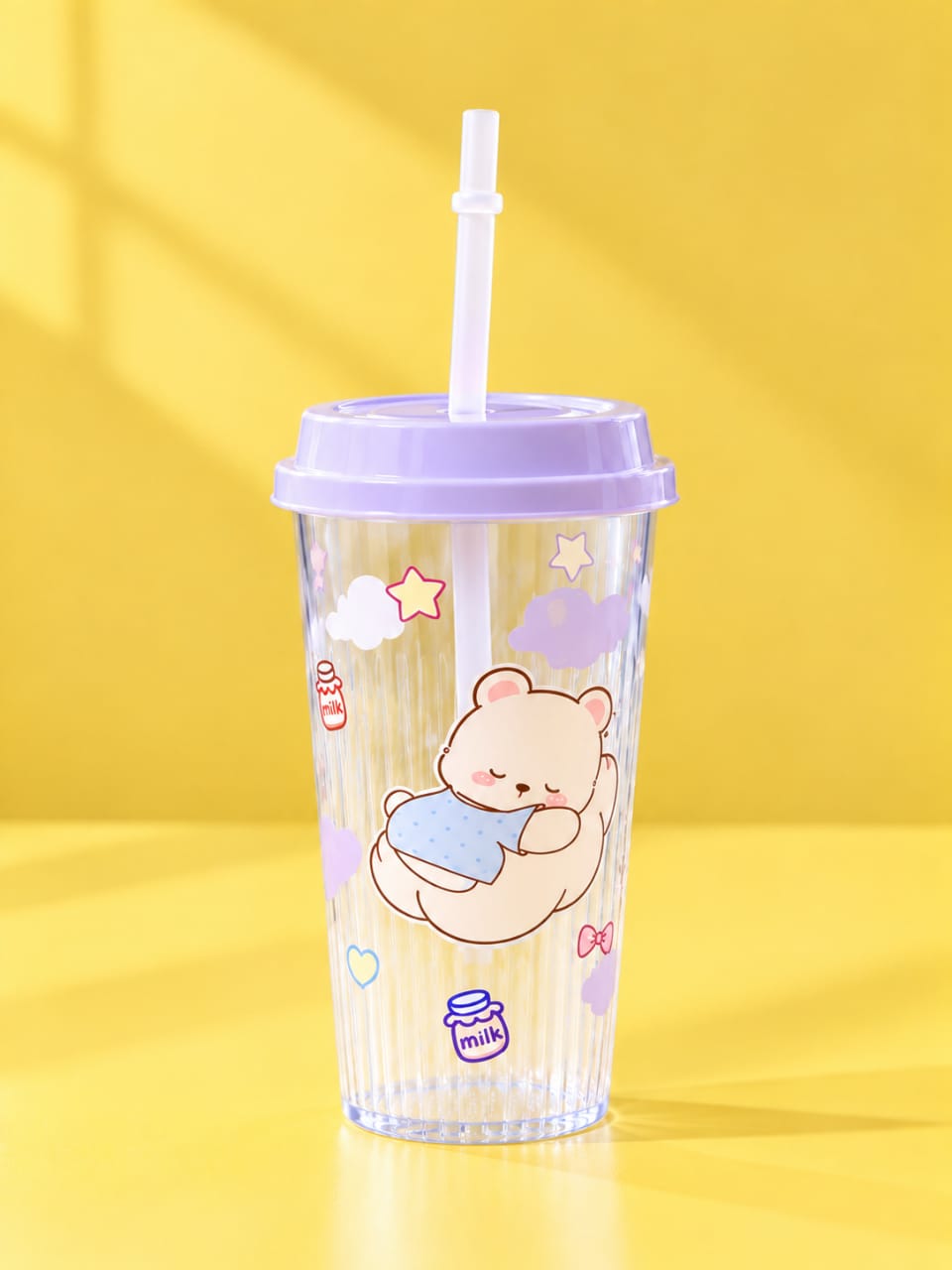 Helpful Kawaii Bear Sipper Cup with Lid & Straw