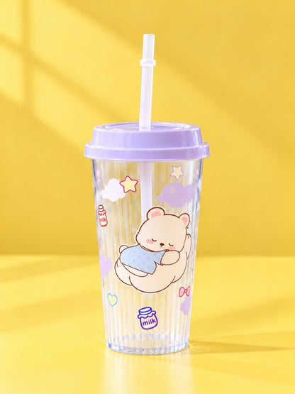 Helpful Kawaii Bear Sipper Cup with Lid & Straw