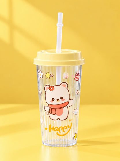Helpful Kawaii Bear Sipper Cup with Lid & Straw