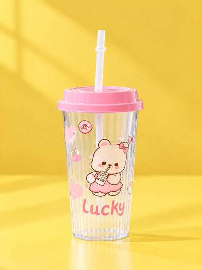 Helpful Kawaii Bear Sipper Cup with Lid & Straw